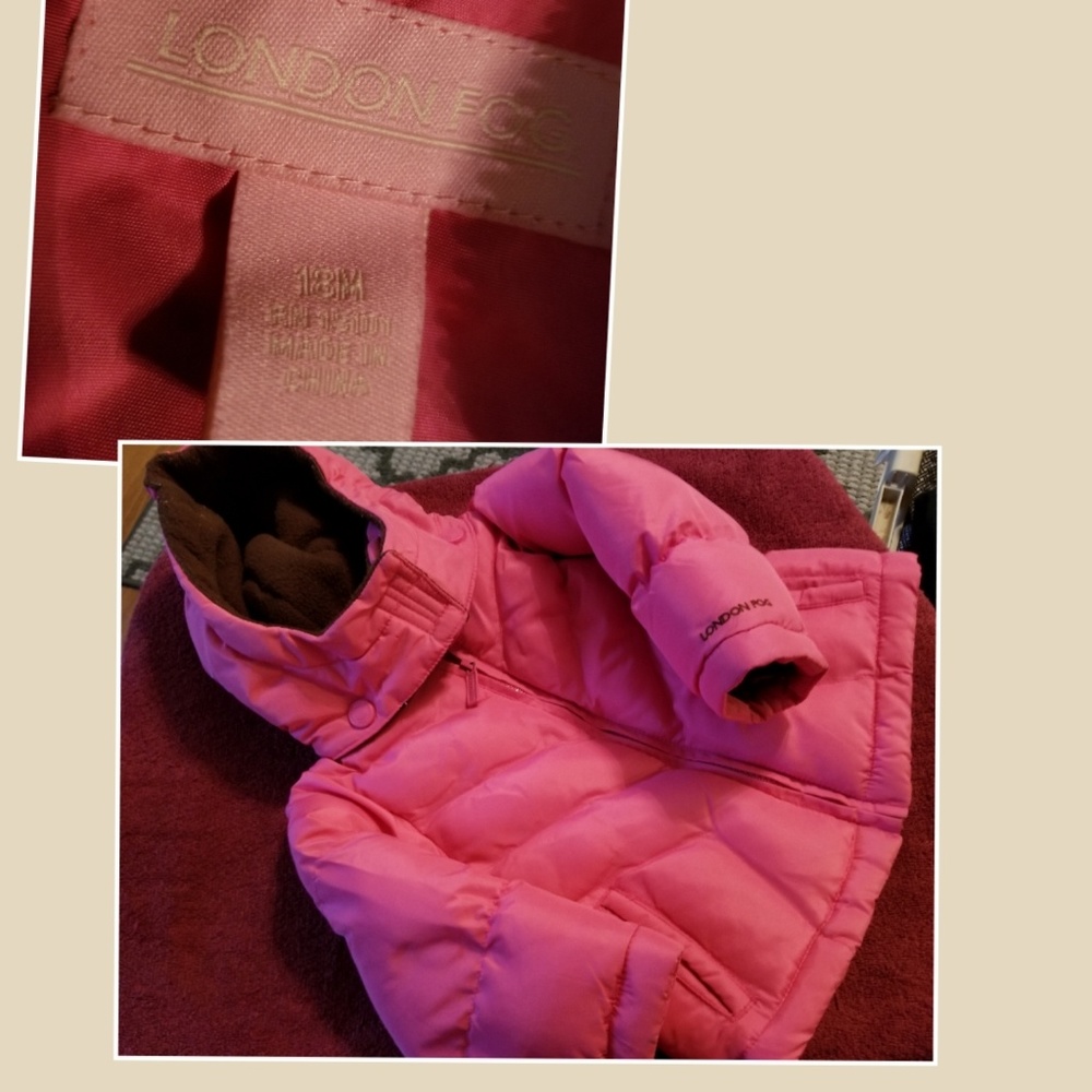 London Fog pink 18 month winter coat